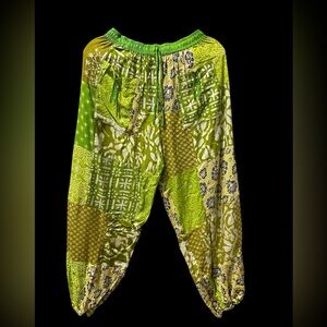 Green #3 NWT 100% rayon patchwork jogger pants